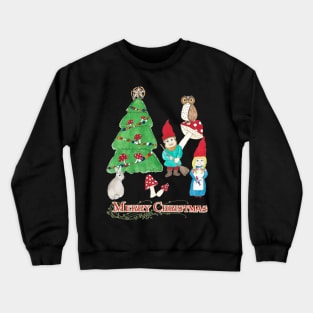 Gnome Merry Christmas Vintage Retro Holiday Design Crewneck Sweatshirt